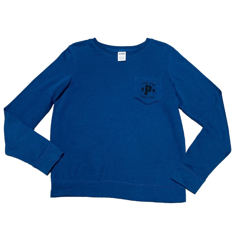 Victoria’s Secret PINK Crewneck Sweatshirt Womens S Blue Pullover Athleisure Top